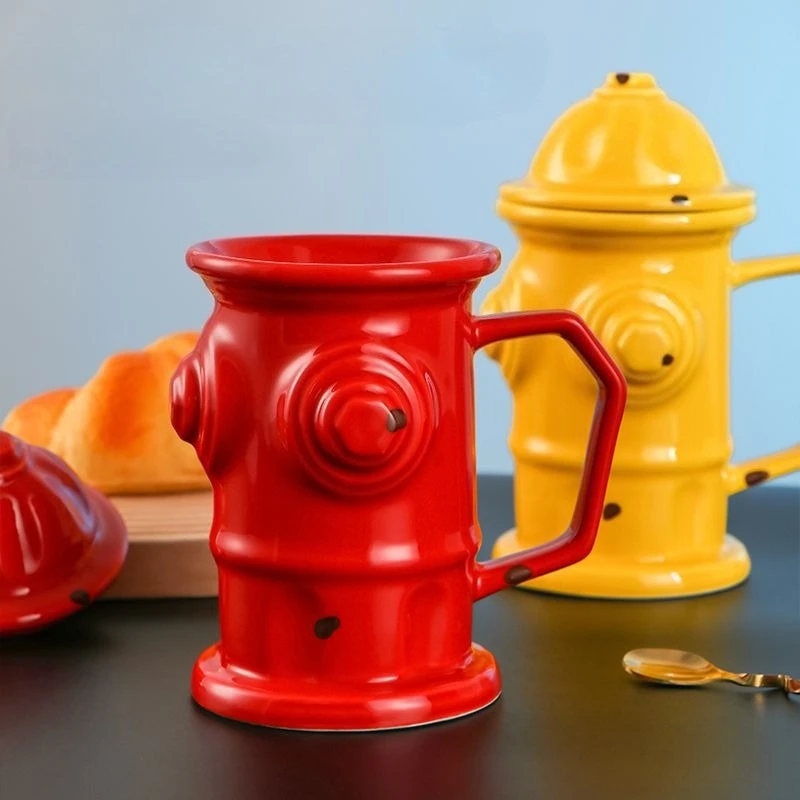 Creative Fire Hydrant Ceramic Cup, Red Three-dimensional Shaped Water Cup, High-value Mug