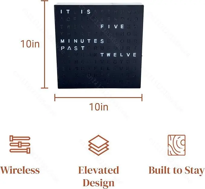 Creative LED Alphabet Clock Fashion Desktop Ornament Wall Mount Time Display Clock For Home Office Study Room Decor