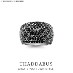 Black Pave Cocktail Ring,Europe Style Fashion Good Jewerly For Women Men Spring Gift
