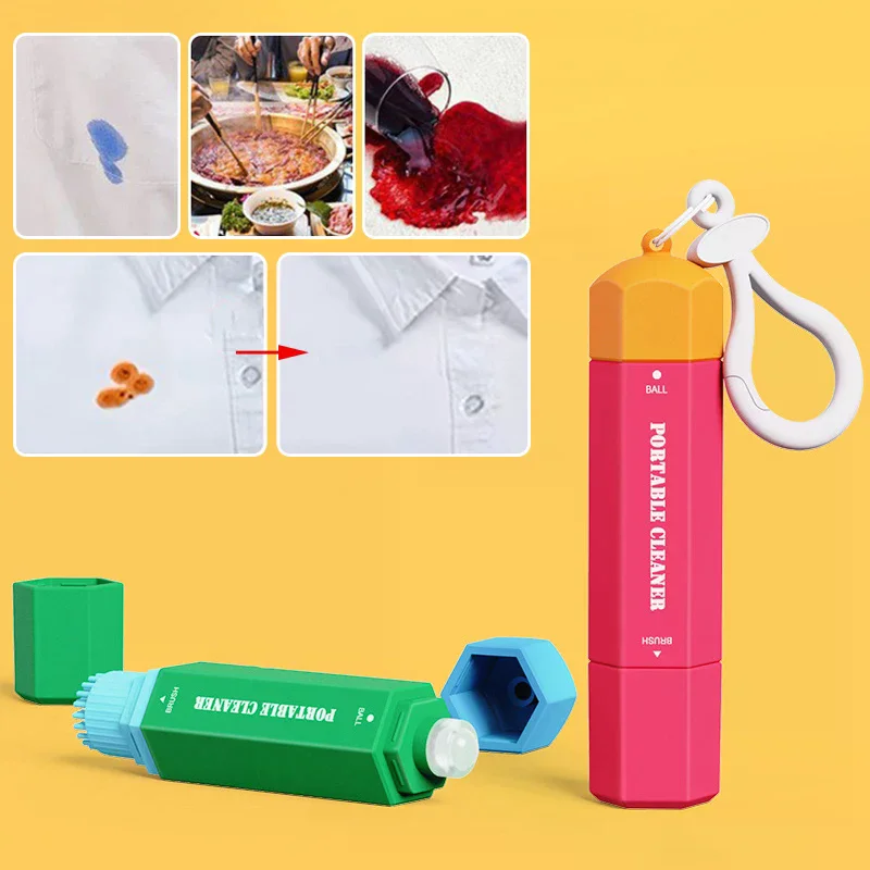 

Portable Clothes Stain Remover Pen With Buckle Double Head Instant Stain Remover Treater Bleach Pen Water Free Cleaning Tool