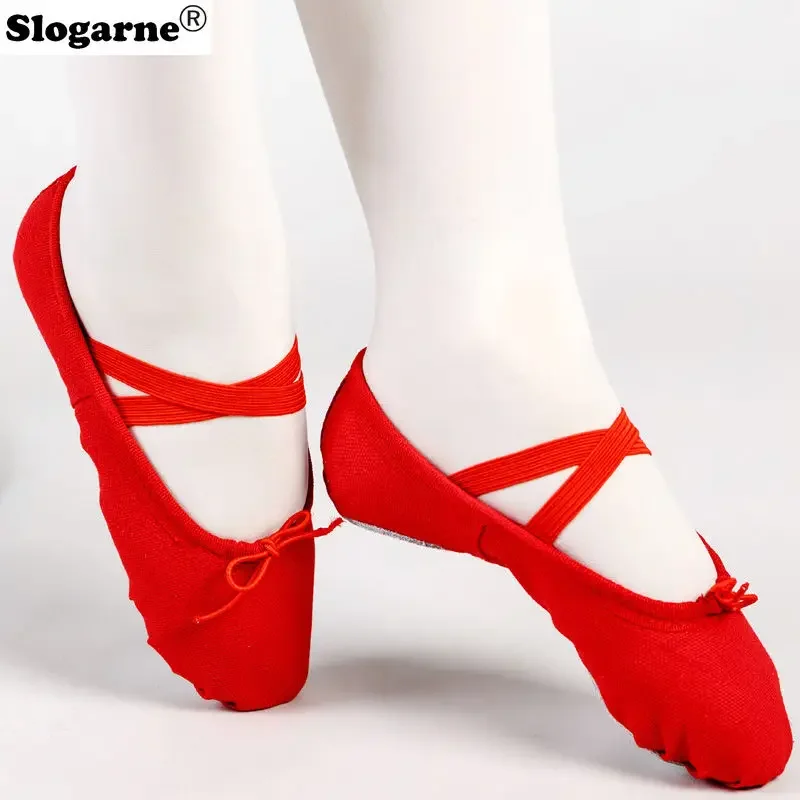 New Ballet Dance Shoes Students Indoor Yoga Shoes Kids Leather Sole Stage Show Footwear Women Sneakers Girls Cotton Ballet Shoes