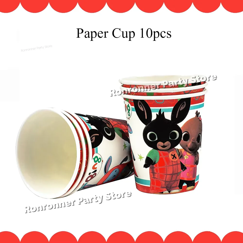 Konijn Anime Verjaardagsfeestje Decor Set Ballonnen Leuke Cartoon Servies Tafelkleed Cup Kinderen Meisjes Babyshower Verjaardagscadeaus
