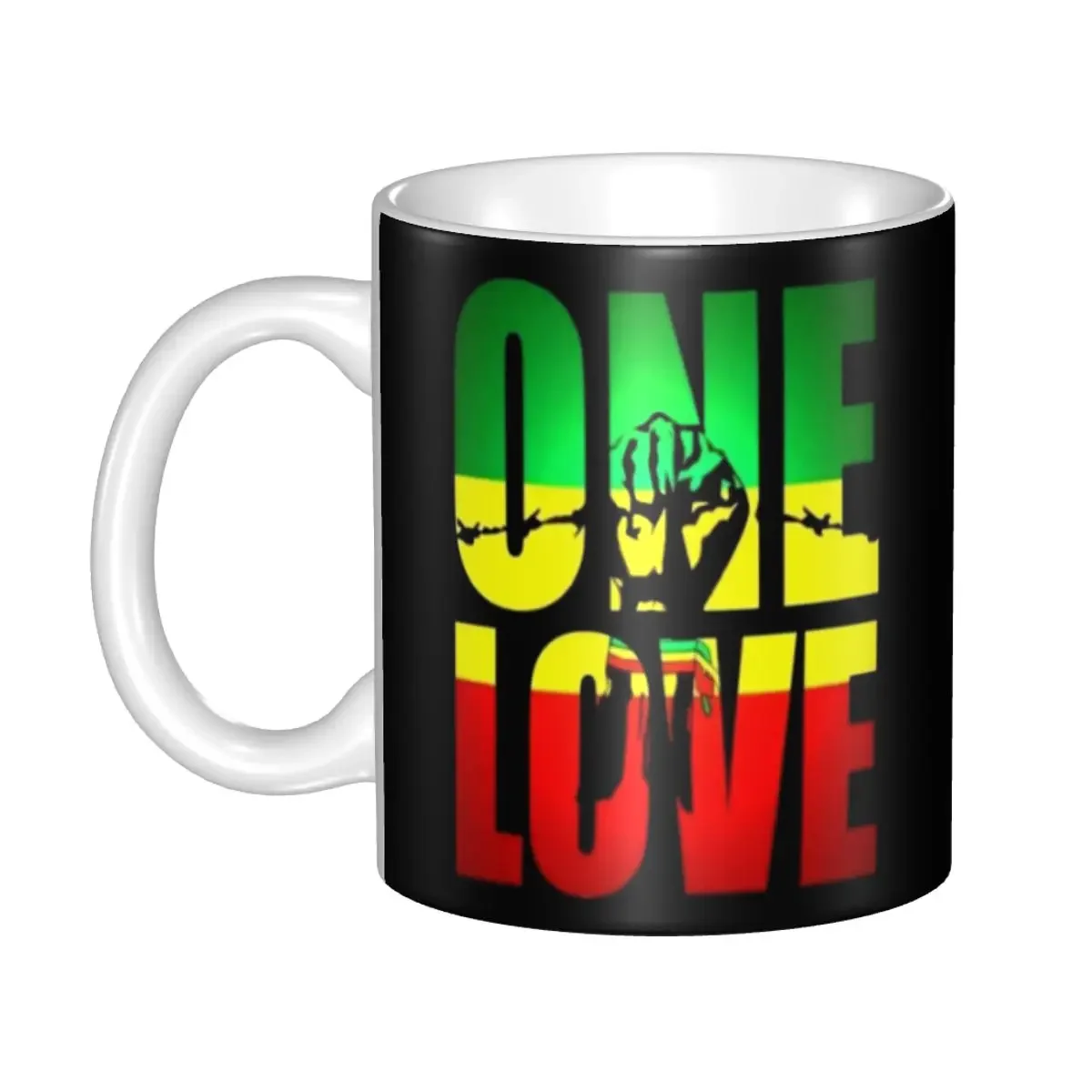 Custom One Love Reggae Jamaica Flag Mug DIY Ceramic Milk Tea Coffee Cup