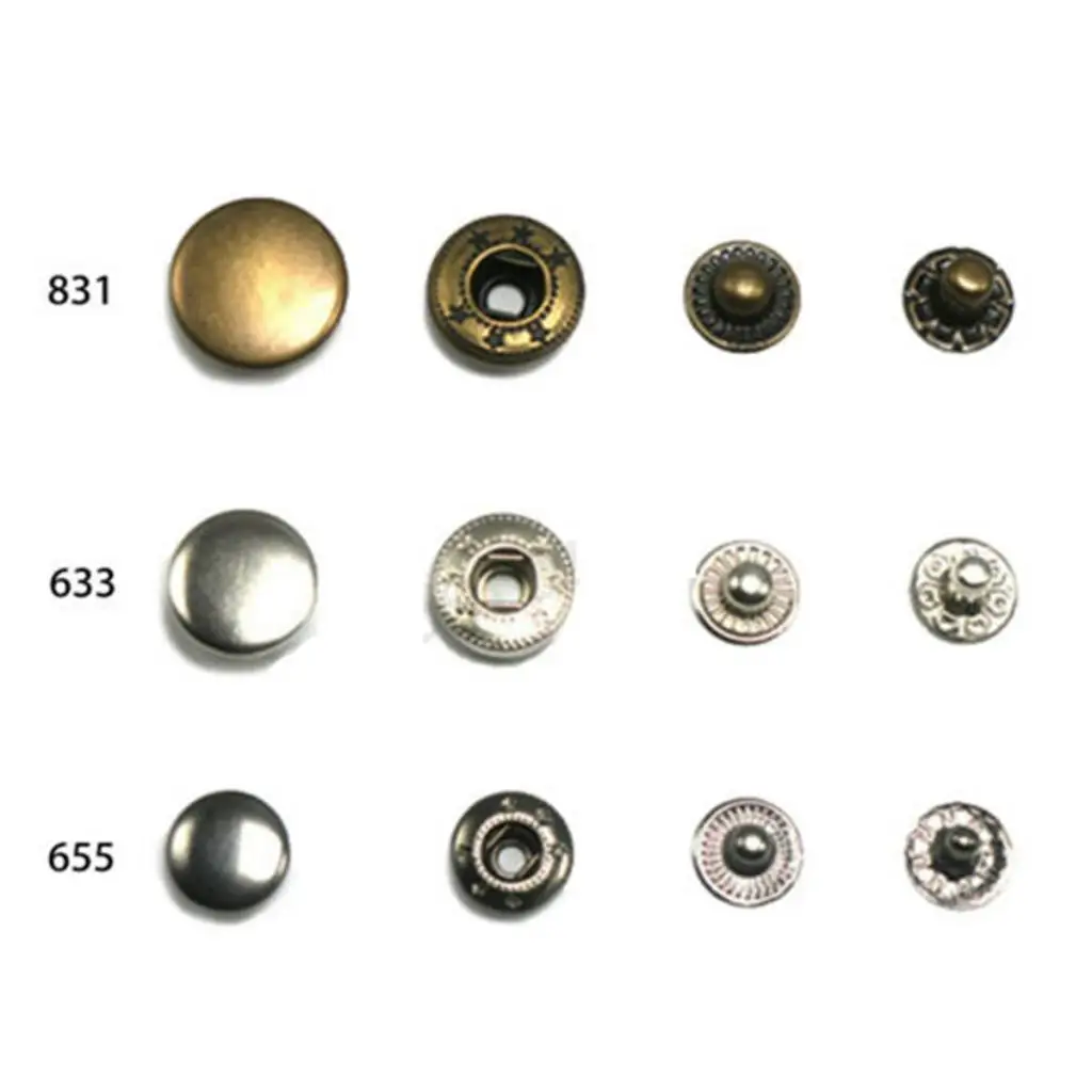 Snap Button Dies Mould Toolkit Premium Iron Die Set for Hand Press Machine Craft Snap Button Kit for 651 633 831 Applications