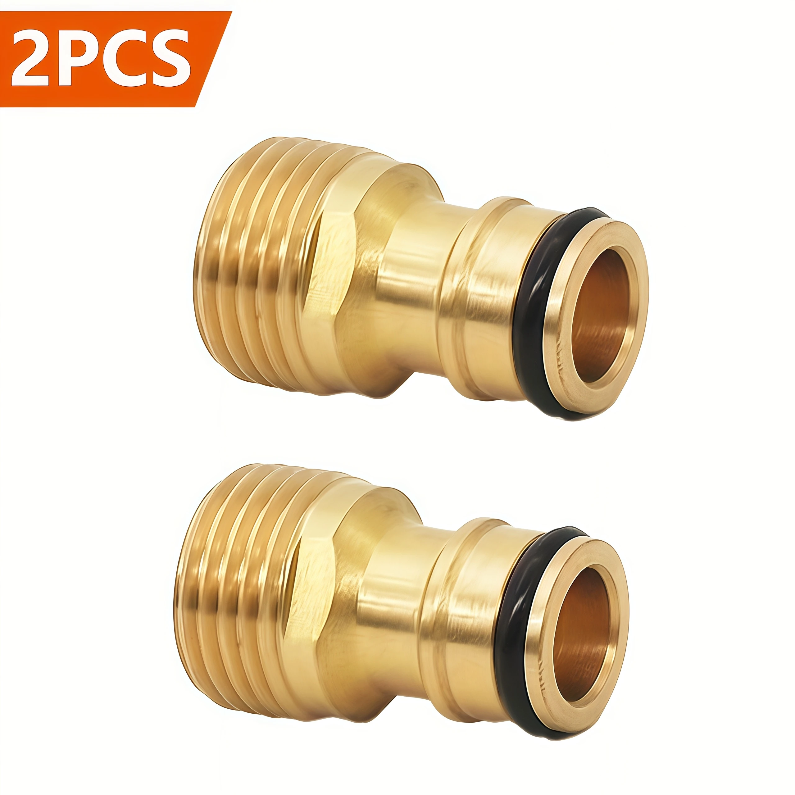 

2pcs 1/2" Brass Garden Hose Quick Connectors - Male Threaded Faucet Adapters for Plumbing & Hose Repair