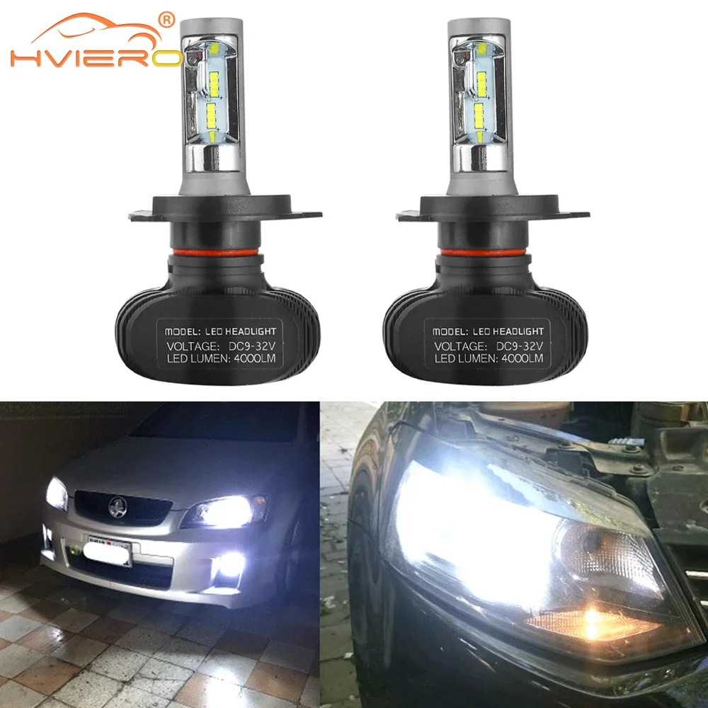 

2X Car Attachment Headlight Lamp Universal CSP H1 H3 H7 9005 LED Auto DRL Turn Signal Lights Automotive 8000LM 6500K Waterproof