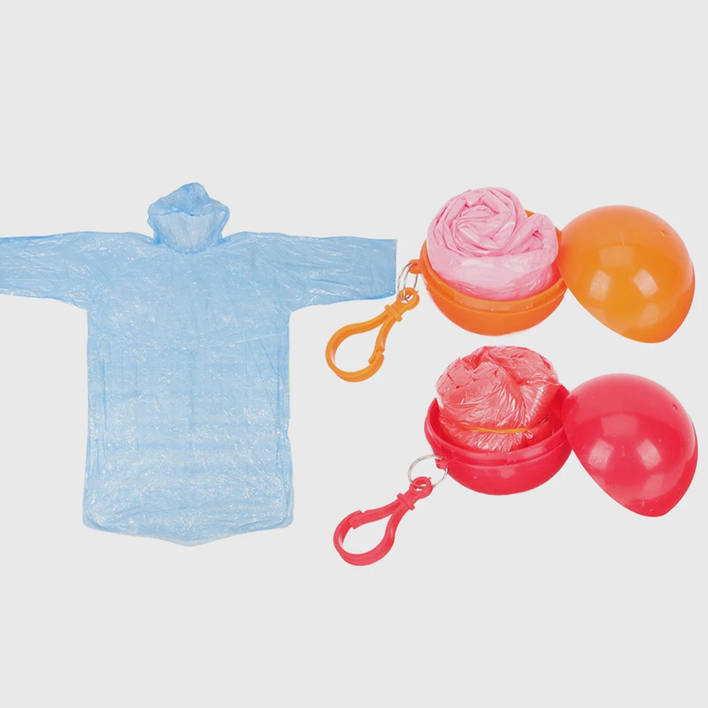 

4pcs Clear Disposable Rain Coats For Adults Waterproof Durable Thickened Material Portable Ballshaped Design Travel Hiking