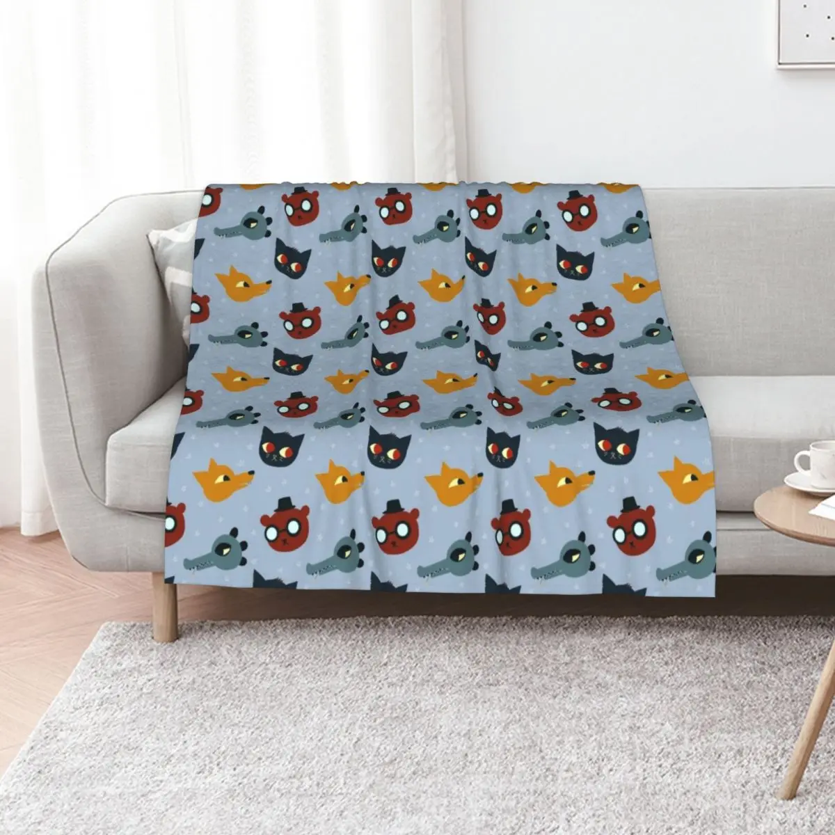 Night in the Woods - Repeat Pattern Throw Blanket Wrinkle Resistant Lightweight Blanket