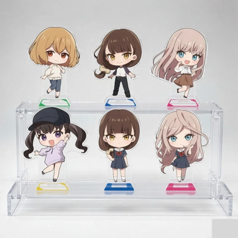 Young Ladies Don't Play Fighting Games Anime YLDPFG Mini Acrylic Figure Stand Plate Cosplay Prop Decor Cartoons Keychain Gifts