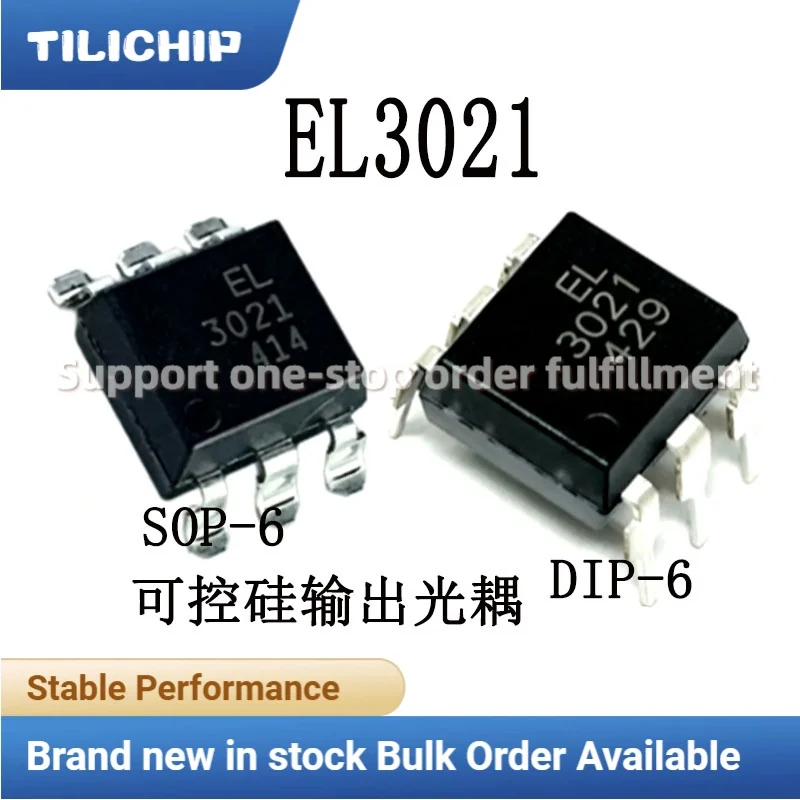 50~100PCS Brand new EL3021 SMD SOP-6 / DIP-6 through-hole bidirectional thyristor output optocoupler 400V original IC