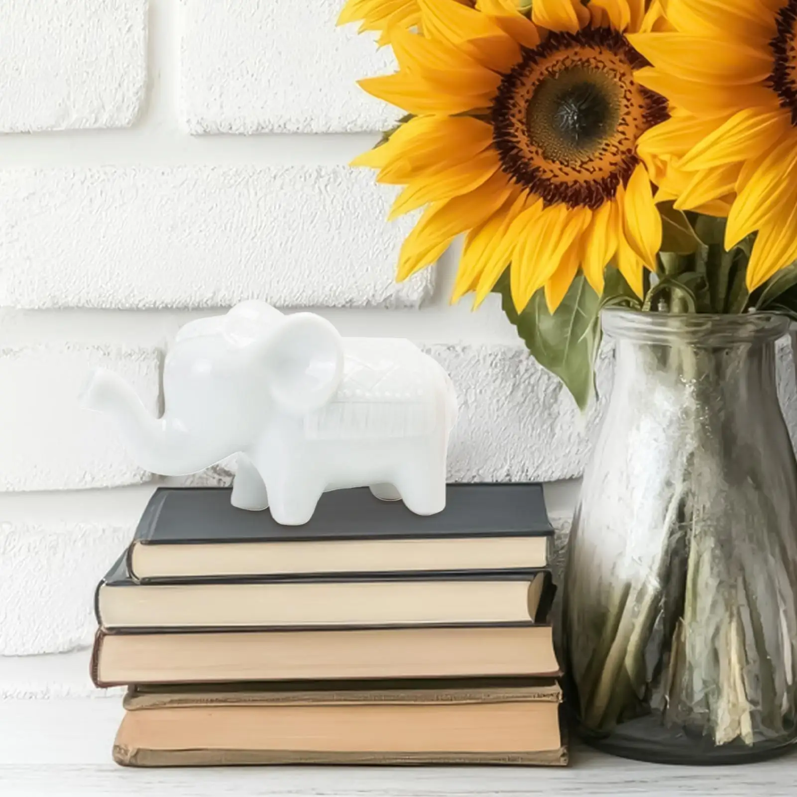 Elephant Decor For Home Ceramic Desktop Ornaments Collectible Good Luck Elephant Decor For Living Room Family Hall Farmhouse