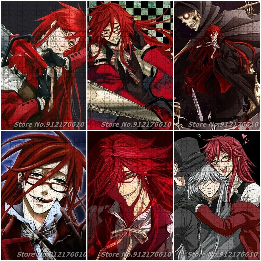 

Grim Reaper Grell Sutcliff Anime 500 Piece Jigsaw Puzzles Black Butler Anime Diy Paper Puzzles Decompress Educational Toys Gifts