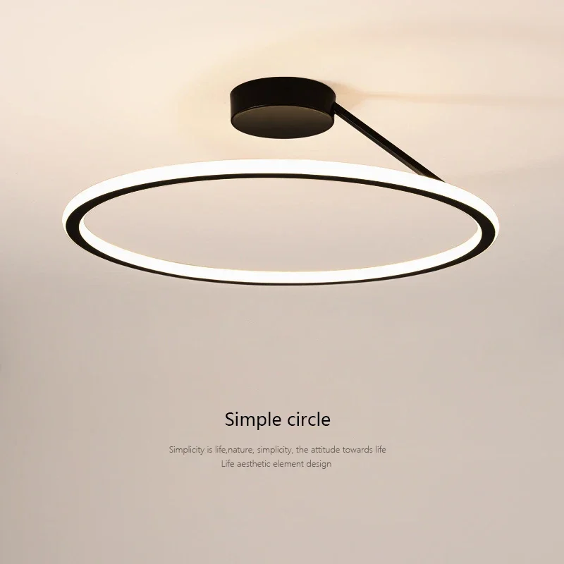 

Modern Circle Led Ceiling Chandelier Round Ring Dimmable Bedroom Aluminium Lamp Lighting Study Room Luster Light Fixtures