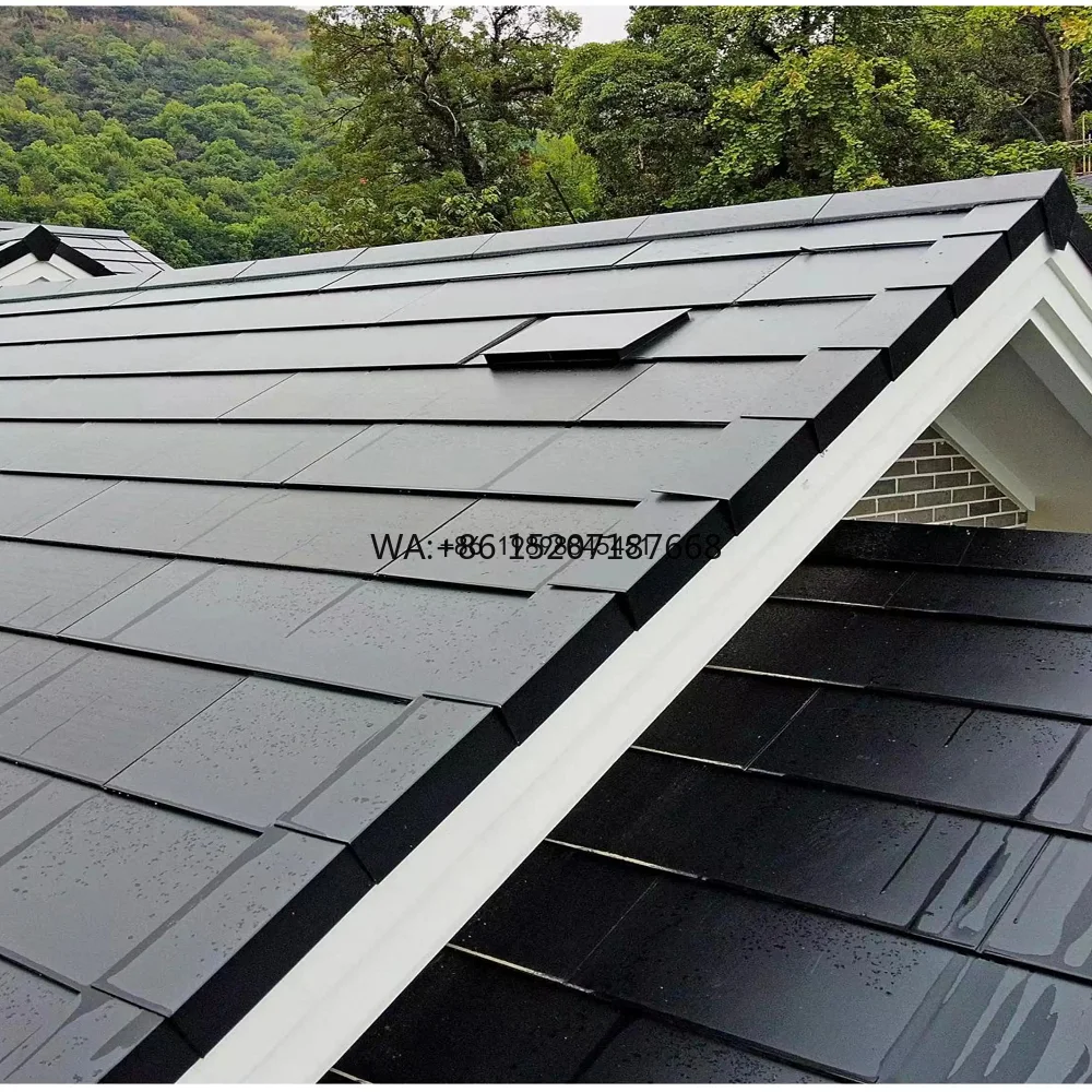 Customization Factory Direct of  Rooftop Power Generation Photovoltaic Modules All-Black Solar Panels BIPV Solar Tiles