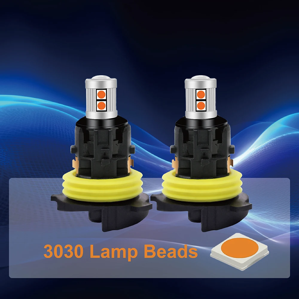 DRL Lamp for Peugeot 3008 2009-2016 2Pcs/Set 3030 9SMD White/Amber PH24W Canbus Car LED Daytime Running Light view 2