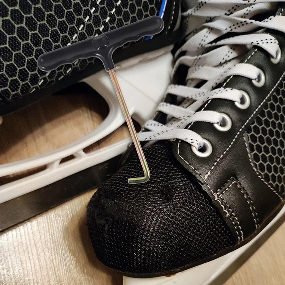 

5pcs Shoelace Tightener Ergonomic Handle Durable Plastic Iron T-Shaped Pulling Tool For Hockey Roller Skates Shoes Portable Lace