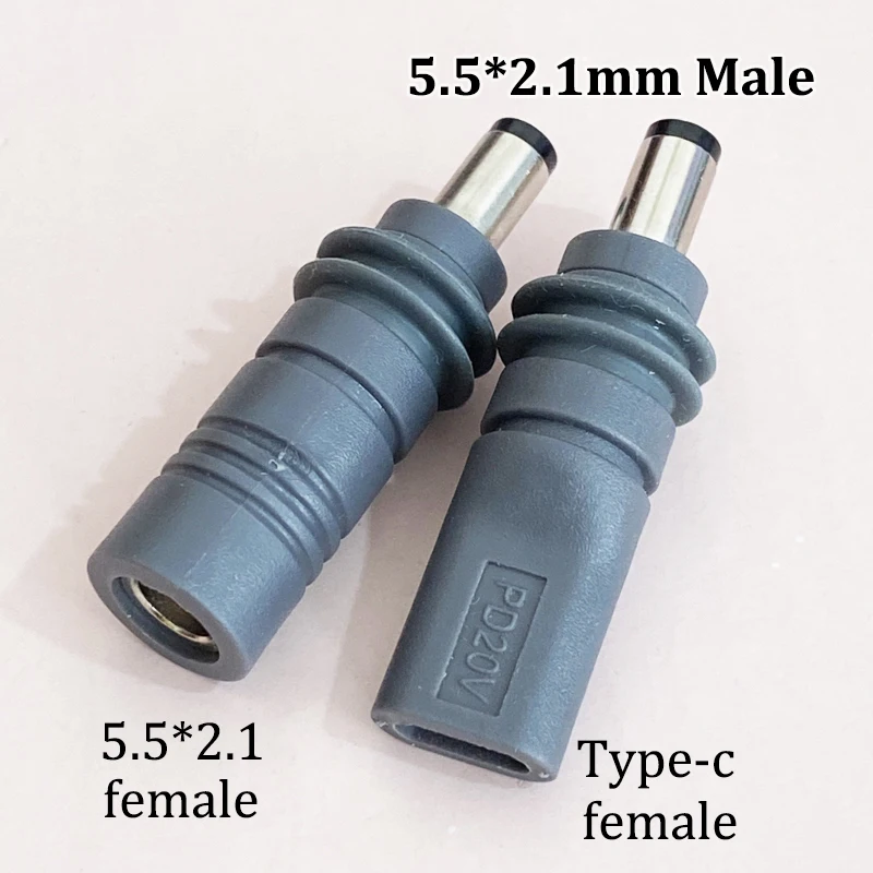 PD100W 20V 5A TypeC Female To DC5.5x2.1mm Male Power Adapter 5521 Barrel Jack Charging Connector For Starlink Mini Power Supply