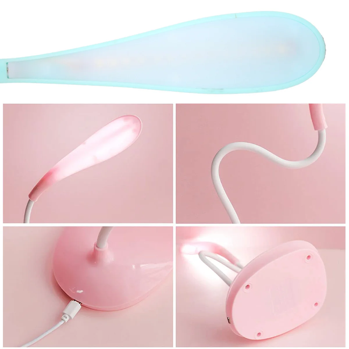 Table Lamp 3 Level Brightnes Desk Touch Control Rechargeable Dimmable Portable Led Study White Light Cordless Flexible Reading