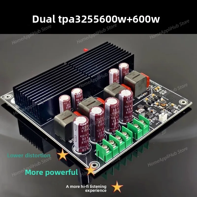 

SAMP-200 двухъядерный TPA3255 fever 2 канала, плата усилителя мощности 600 Вт + 600 Вт новая энергосберегающая версия