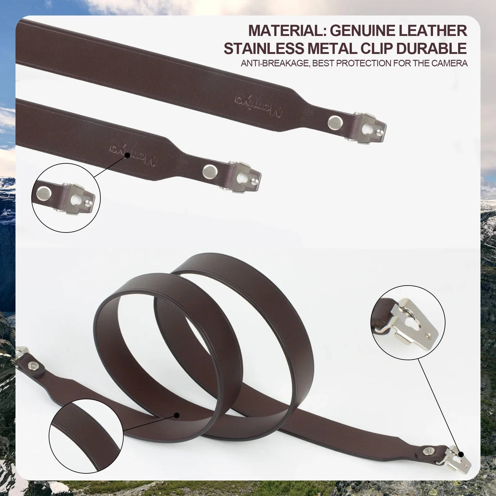 العلامة التجارية الجديدة Mamiya M645 1000S C220F C330 C330S 35 مللي متر واسعة جلد طبيعي حزام الكتف المهن كاميرا التصوير اكسسوارات