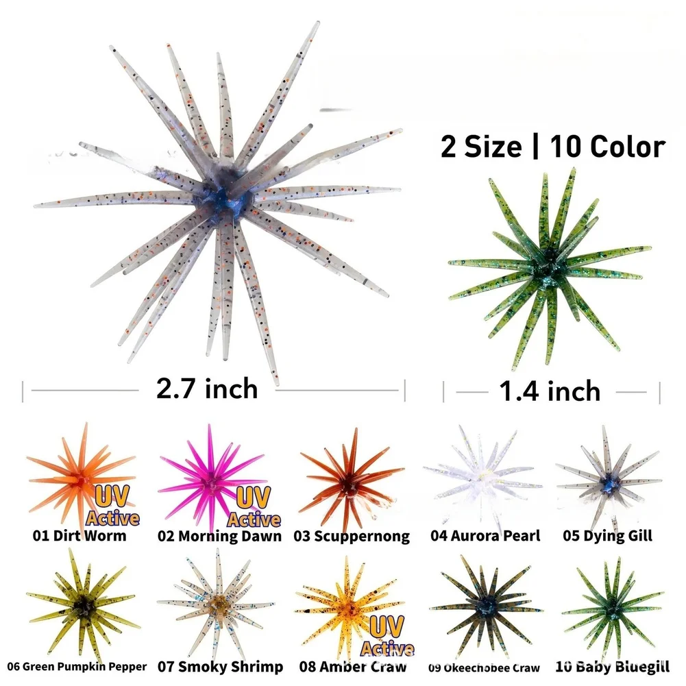 1-セット軟質プラスチック釣りルアー触手用ソフトプラスチック釣りルアー-35-センチメートル-6-個-70-センチメートル-4-個小さな渦巻き釣りルアー