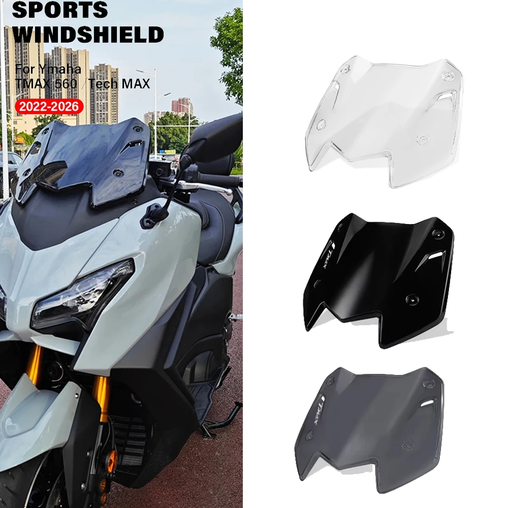 

Motorcycle Deflector Windscreen Fairing Fly Screen Front Windshield For Yamaha TMAX560 TMAX 560 Tech MAX 2022-2026