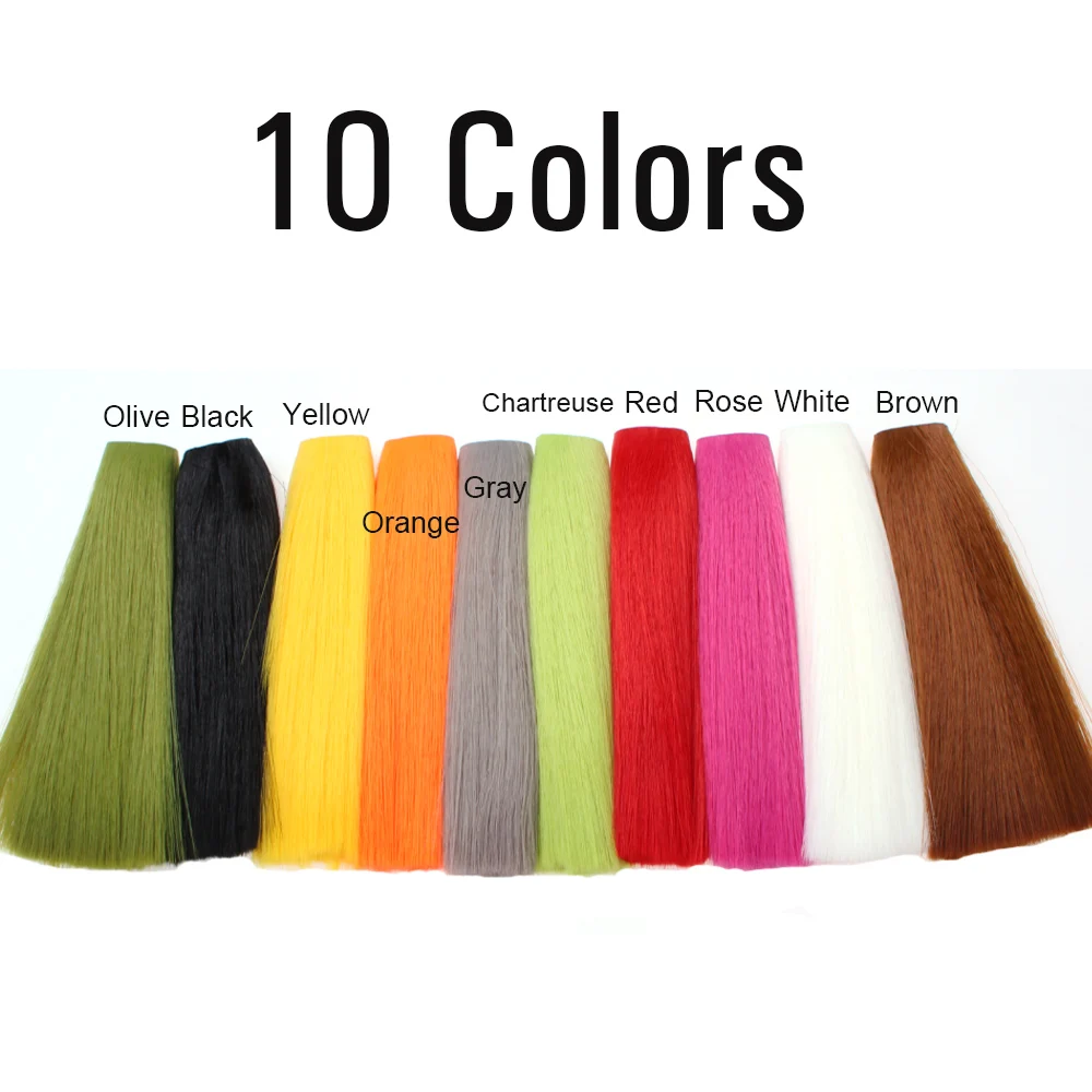 5,71 Zoll lange, konisch zulaufende Kunst-Bucktail-Faser zum Fliegenbinden für Mayfly-Schwänze, Nymphenflügel, Streamer, Poppers, Bucktail-Musky-Jig-Köder – Detail 6