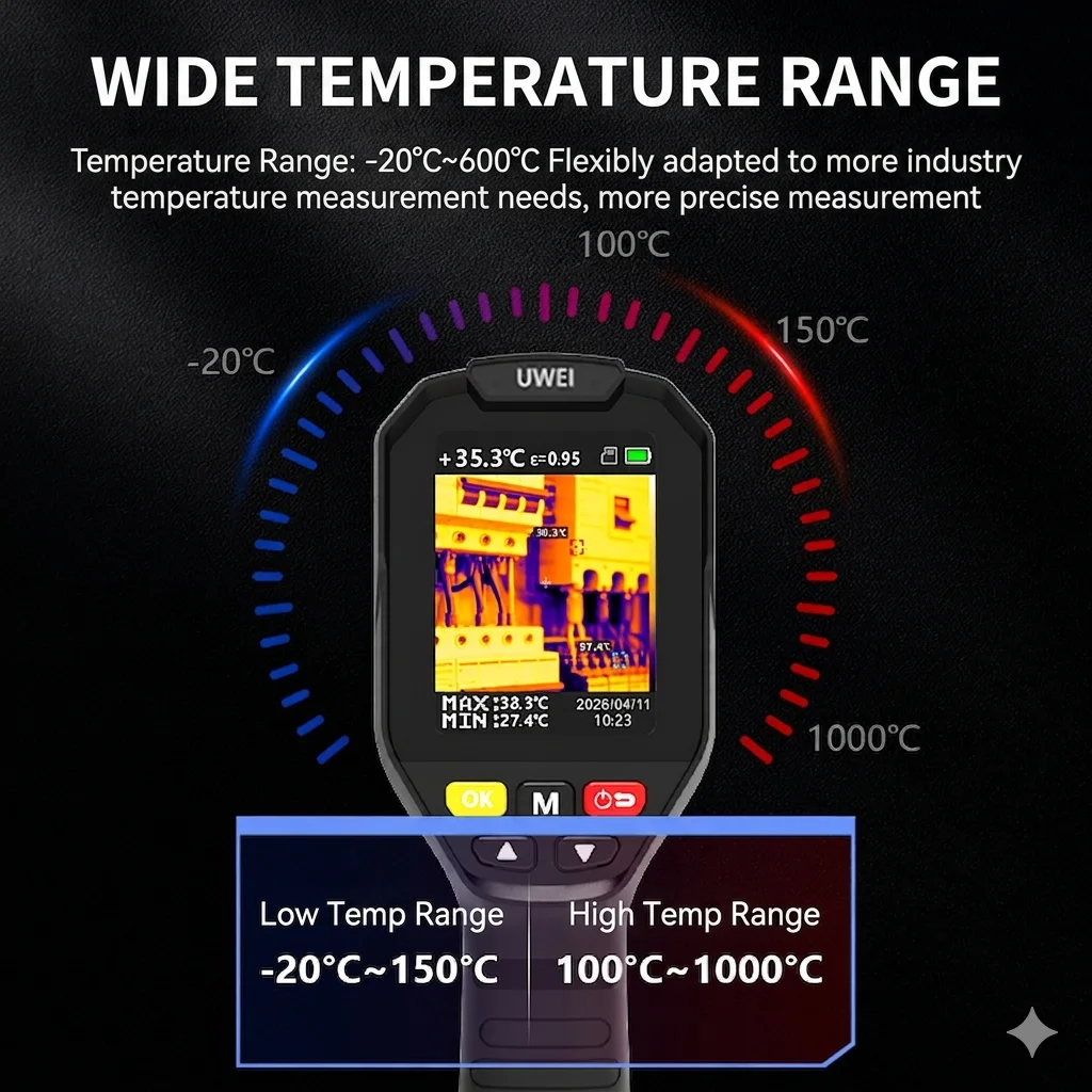 Handheld Thermal Imaging Camera 256*192 IR Infrared Thermography Tester 2.4