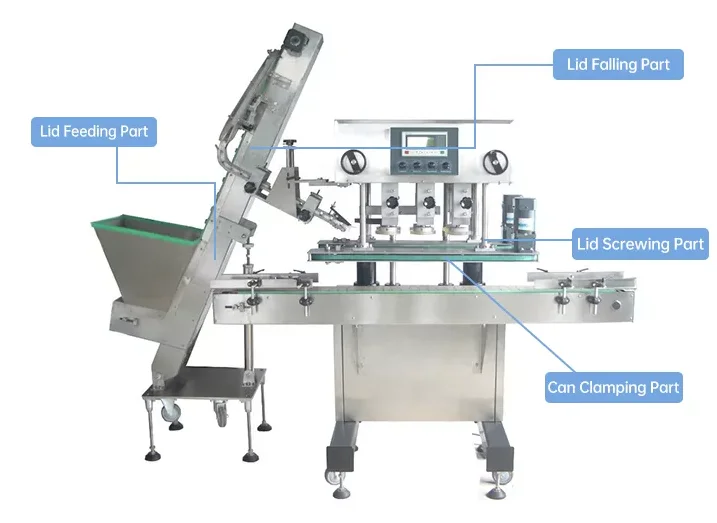 High Speed Glass Jar Vacuum Filling Screw Capping Machine Sealer Cans Bottle Canned Capper Sealing Machine