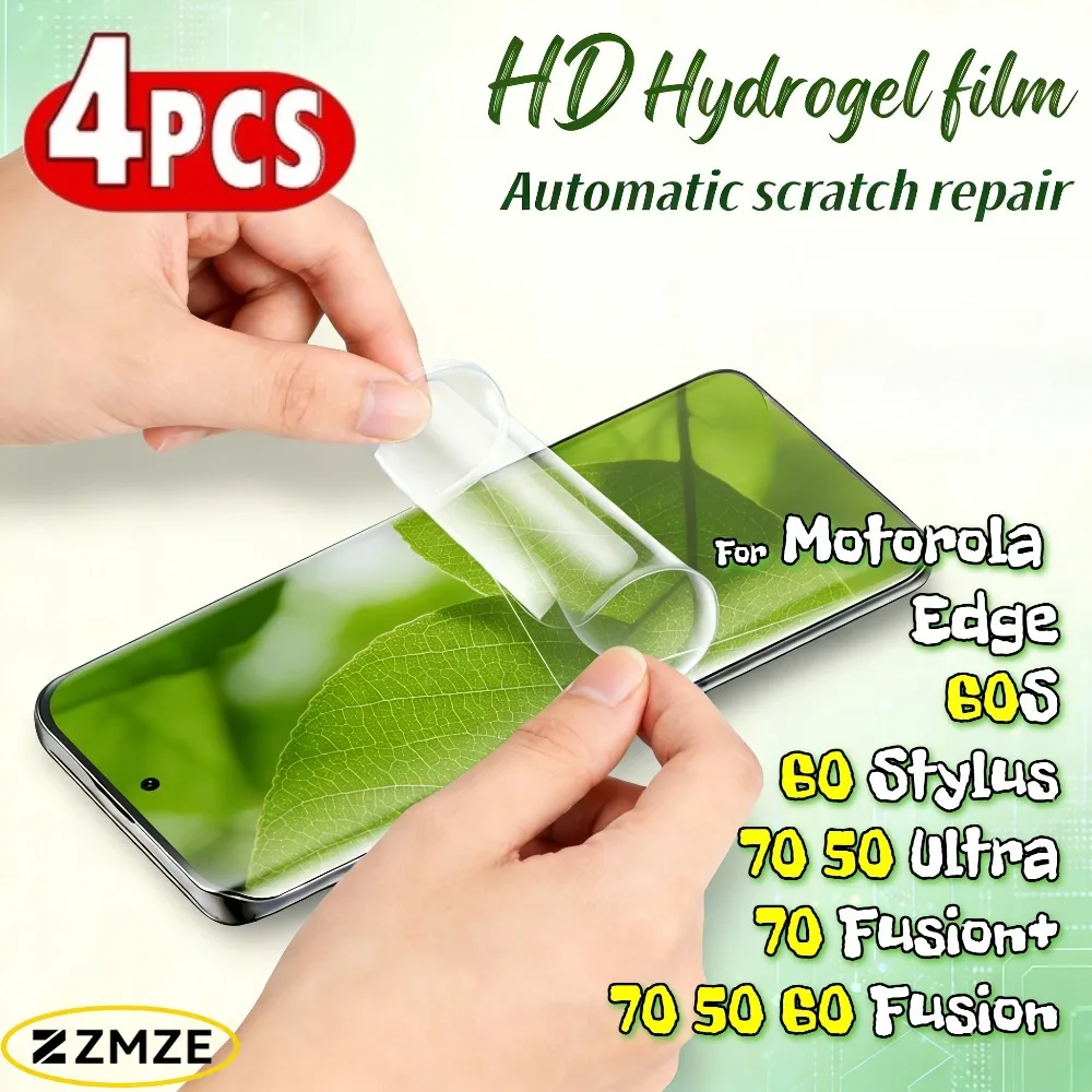 

4 Pieces HD Clear Hydrogel Film for Motorola Edge 70 50 60 Fusion Protectivel Film For Edge 60S 60 Stylus 70 50 Ultra 70 Fusion+