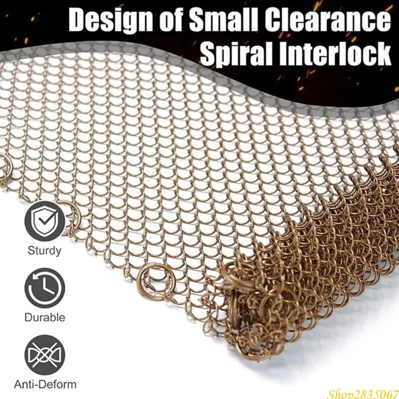 

Fireplaces Mesh Screen Curtain Heat Resistant Fireplaces Guards Curtain 831F