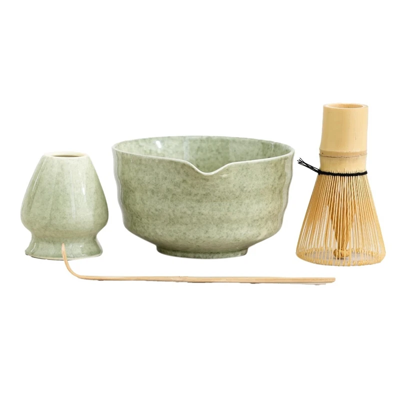 Promotion! Matcha Set, Japanese Tea Set Includes Matcha Bowl With Spout, Matcha Holder, Bamboo Matcha And Bamboo Scoop