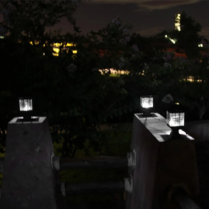 Solar Post Column Lamp Waterproof Landscape Garden Solar Light LED Outdoor Post Deck Cap Column Fence Lamp
