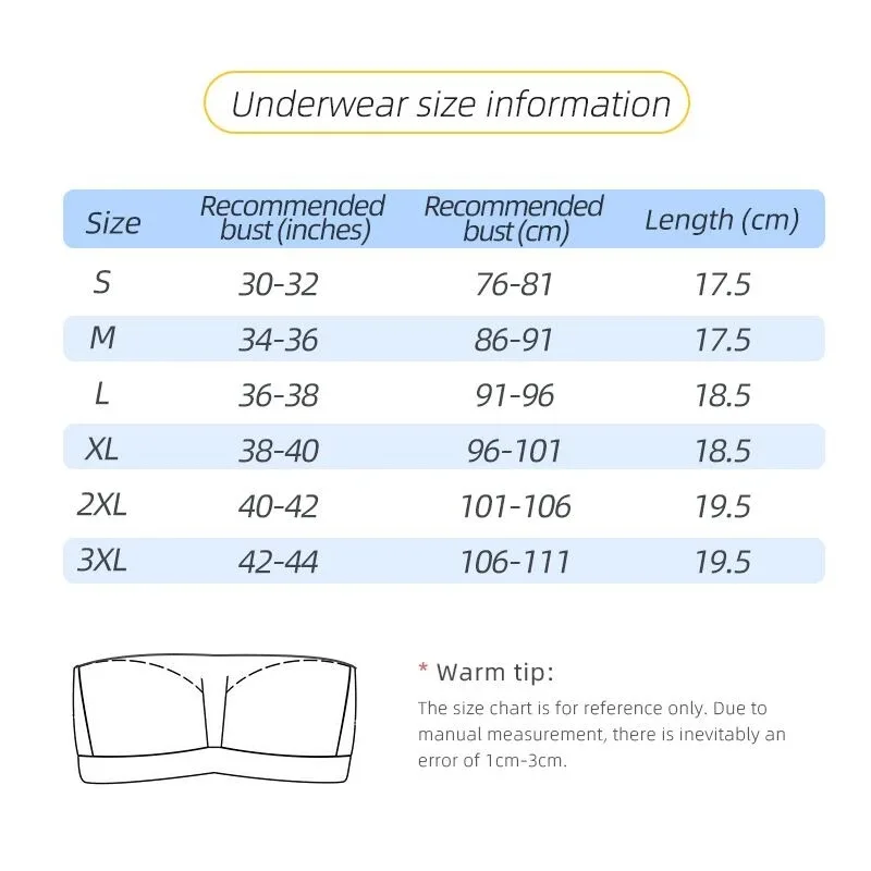 Women Seamless Bra bars Lingerie Strapless Tube Tops Crop Top Sexy Strapless Bra Female Tanks Cotton Bralettes Underwear M-3XL