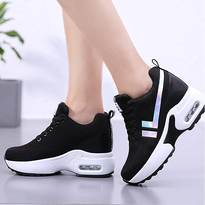 2024 Air Cushion Luxury Women's Sneakers Mesh Breathable Platform Wedge Tennis Female Summer Walking Ladies Shoes tenis de mujer