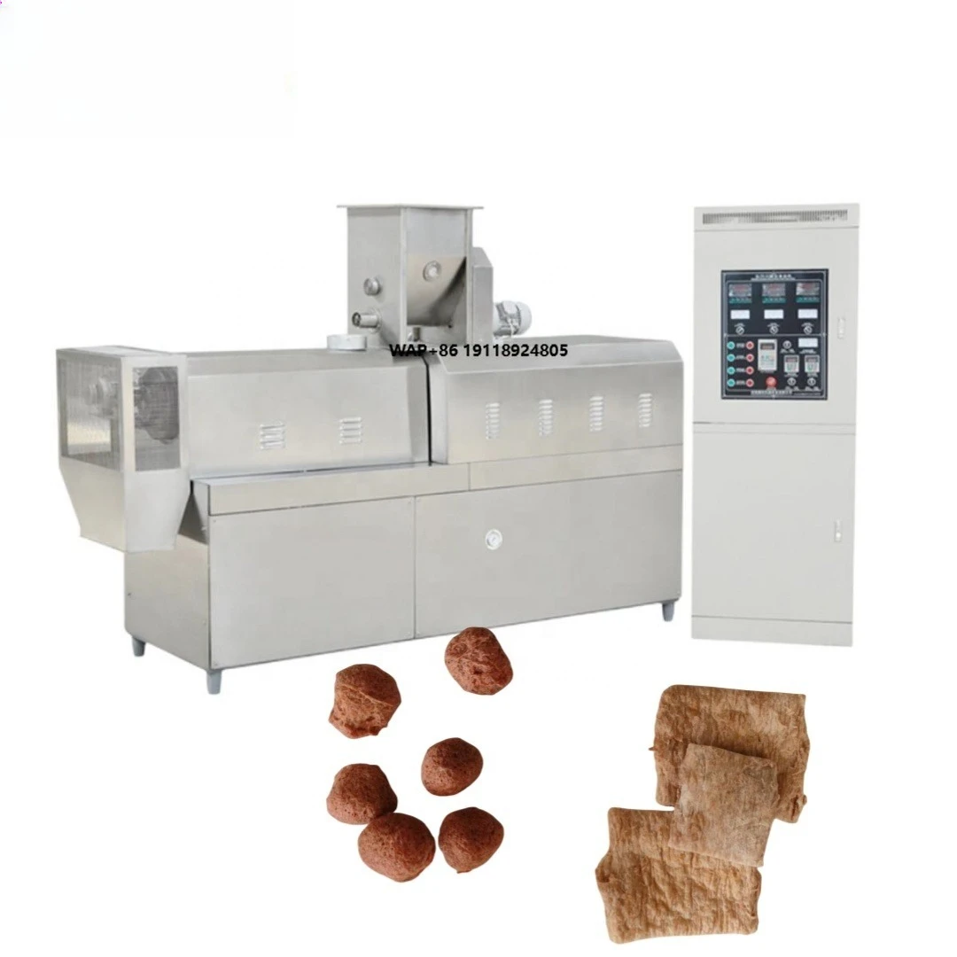 

Double Screw Extruder Textured Soya Protein Soya Food Chunk Nugget Making Vegan Food Machine Motor High Capacity