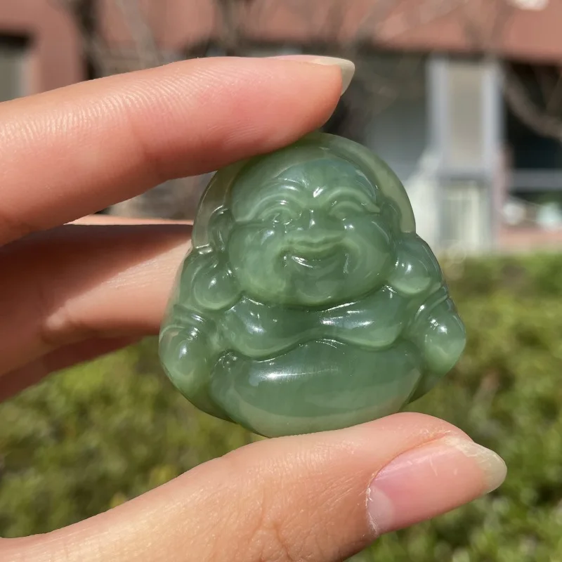 Natural Hetian Jade'S Eye , No Black Spots, Fine Material, Maitreya Buddha Pendant Women