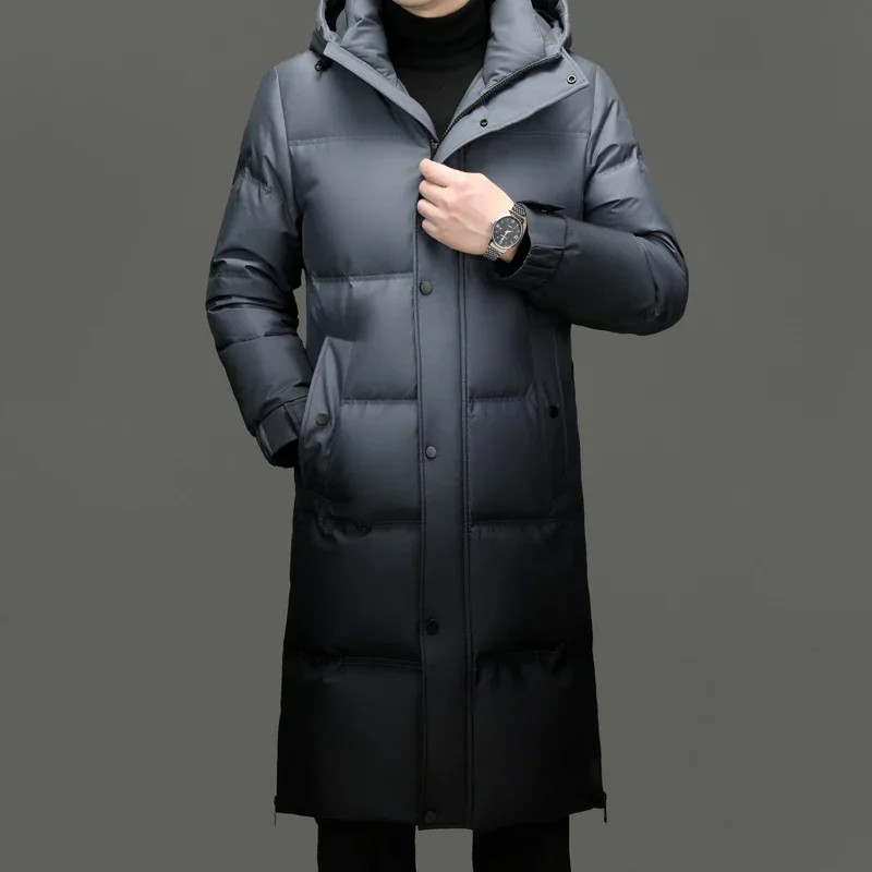 COZOK-Doudoune longue en duvet de canard pour homme, manteau rembourré léger, marque de créateur, vêtements d'hiver