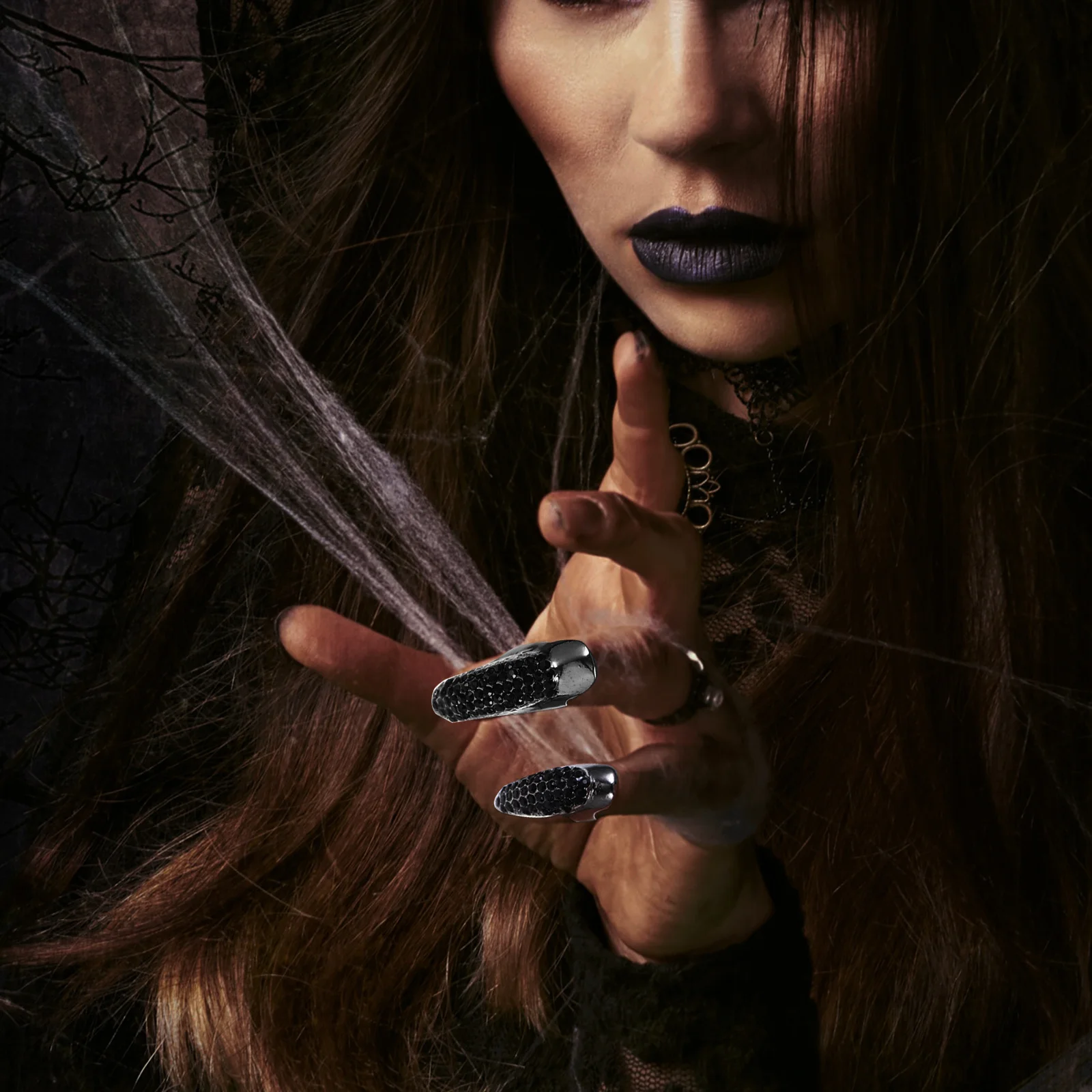 

1Set Set Exquisite Halloween Fingertip Claw Eagle Nail Rings Gothic Jewelry Punk Cosplay Accessory Finger Claws