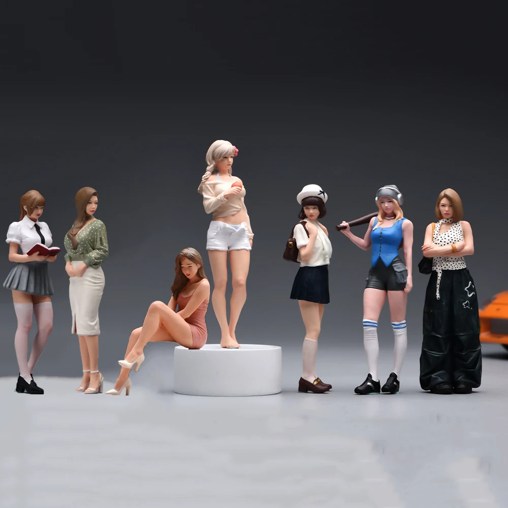 

Facial Painted 1/64 1/43 1/24 1/18 Mature Woman College Student Female Scene Standing Posture Figure Model For Vehicles Display