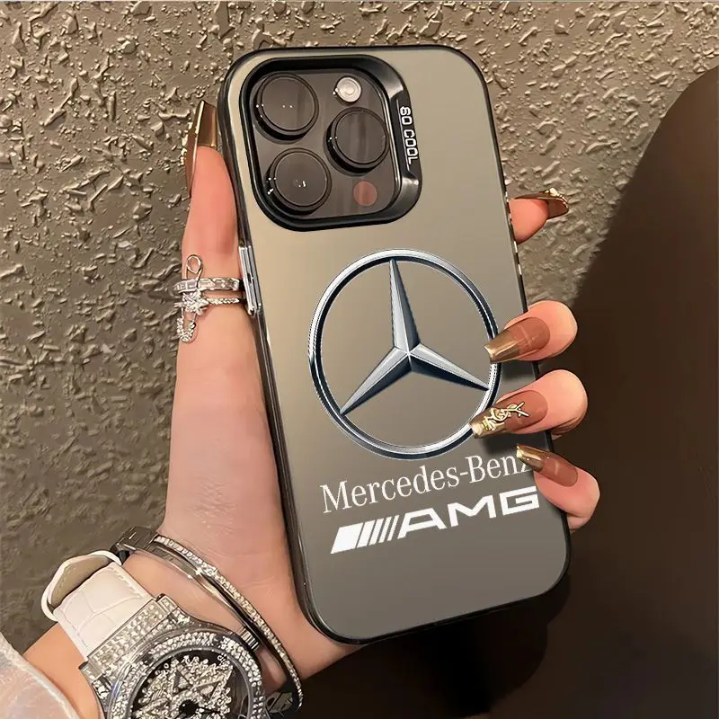 Sports Super Fashion Car Mercedes Benz AMG Logo Phone Case for iPhone 16 Pro 11 12 Mini 13 14 Pro 15 Pro Max 7 8 Plus XR XS MAX