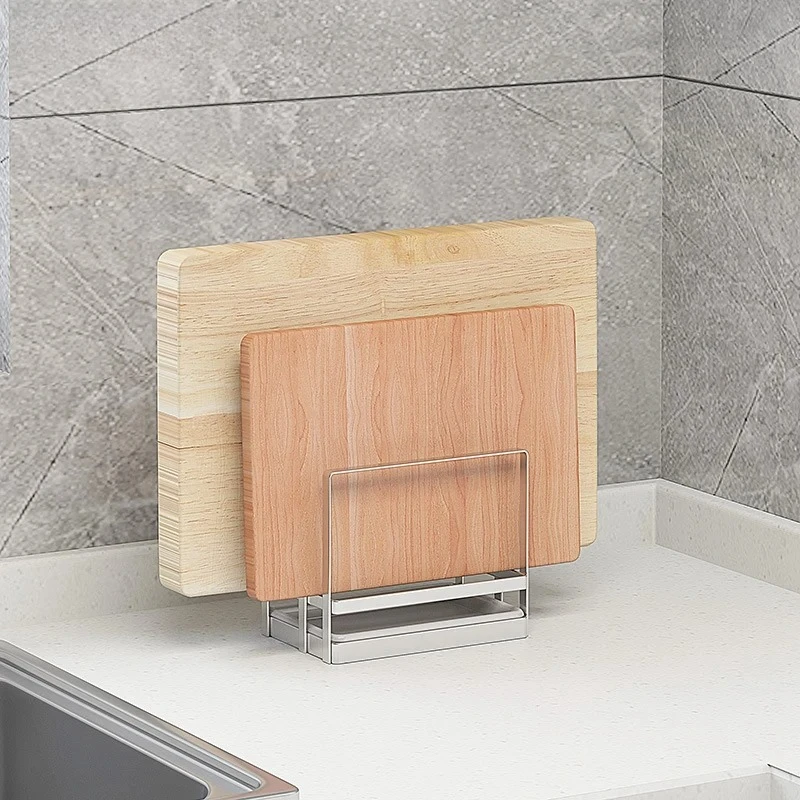 Neues praktisches Schneidebrett aus Edelstahl 304, Rahmen, Topfdeckel, Küche und Haushalt, Schneidebrett, Lagerregal mit Wasserschale
