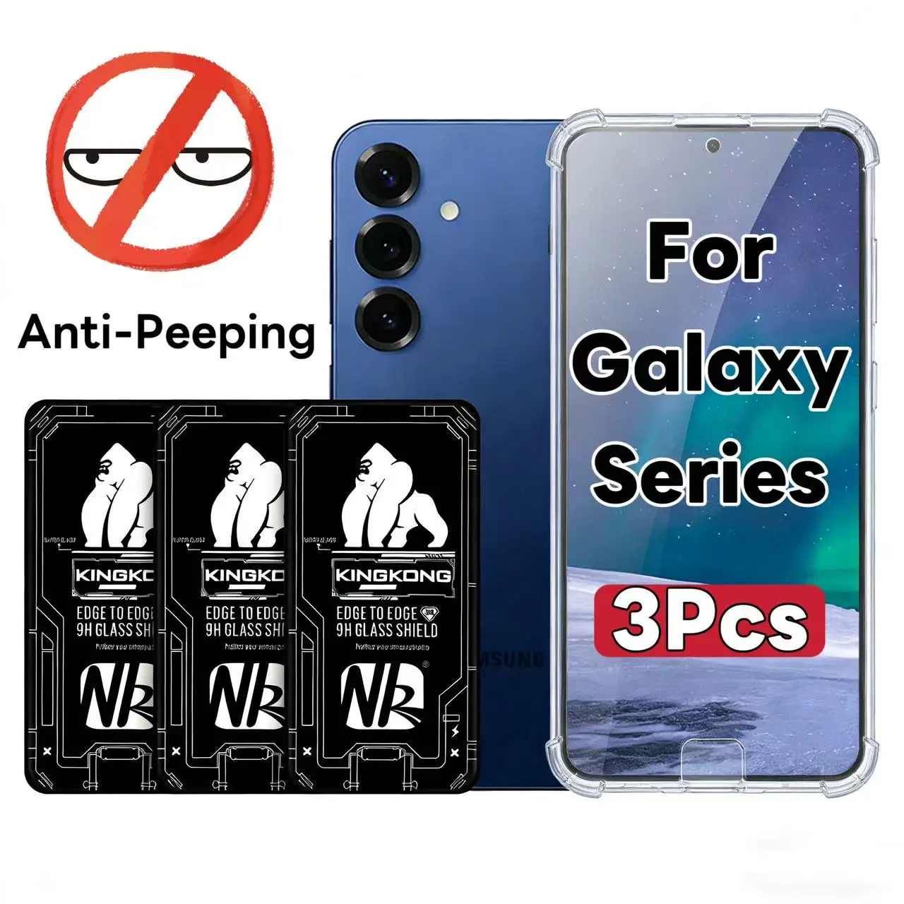 

Privacy Tempered Glass For Samsung Galaxy S22 S23 S24 S25 S26 Plus Ultra 3 Pack Bubble Free Easy Installation