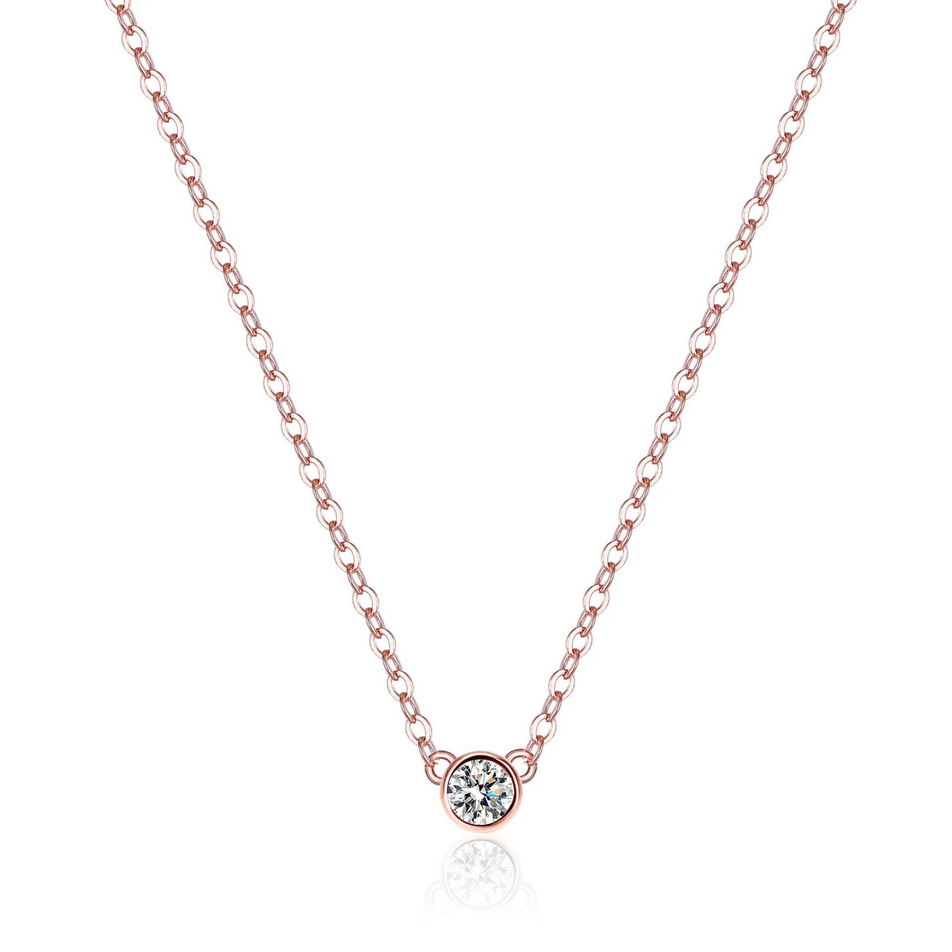 18K Gold Pendant, 1 Carat Moissanite Necklace, Women's Fashion, Small Bubble Geometry, Platinum PT950 Pendant, Collarbone Chain