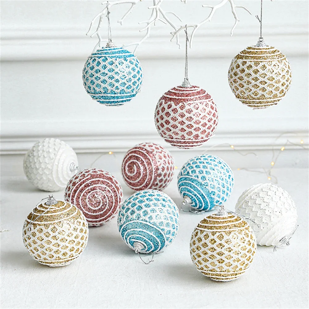 Add A Festive Touch To Any Setting With The Beautiful Christmas Balls Christmas Tree Pendant Ornaments  8CM In Size