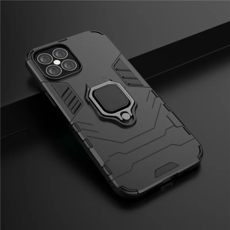 Armor Bumper Phone Case For iPhone 5 5S 5C SE 6 6S 7 8 Plus 11 12 Mini X XS XR Pro Max 2020 Shockproof Rugged Holder Ring Cover