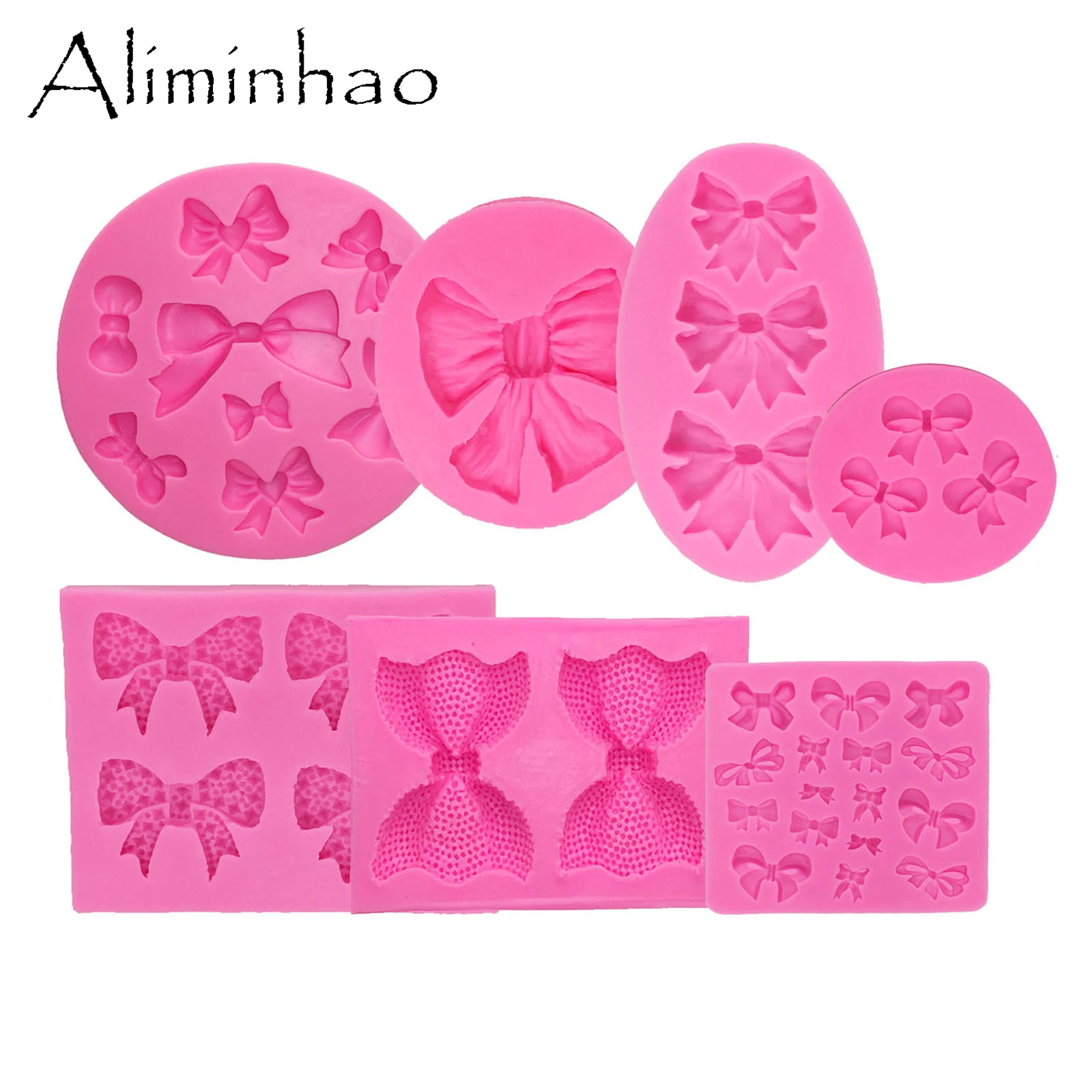 B0182 Silicone Polymer Clay Fondant Molds Bow Shape For Cake Decoration Gum Paste Chocolate Mold Different Sizes