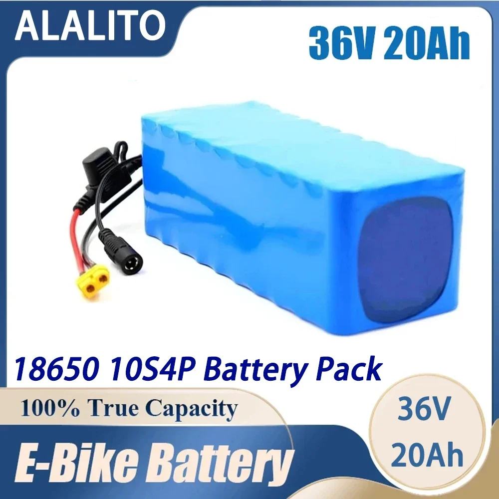 

36V 10S4P 20Ah 18650 high-capacity power 42V 750W 1000W lithium battery pack for ebike electric car bicycle scooter belt 30A BMS