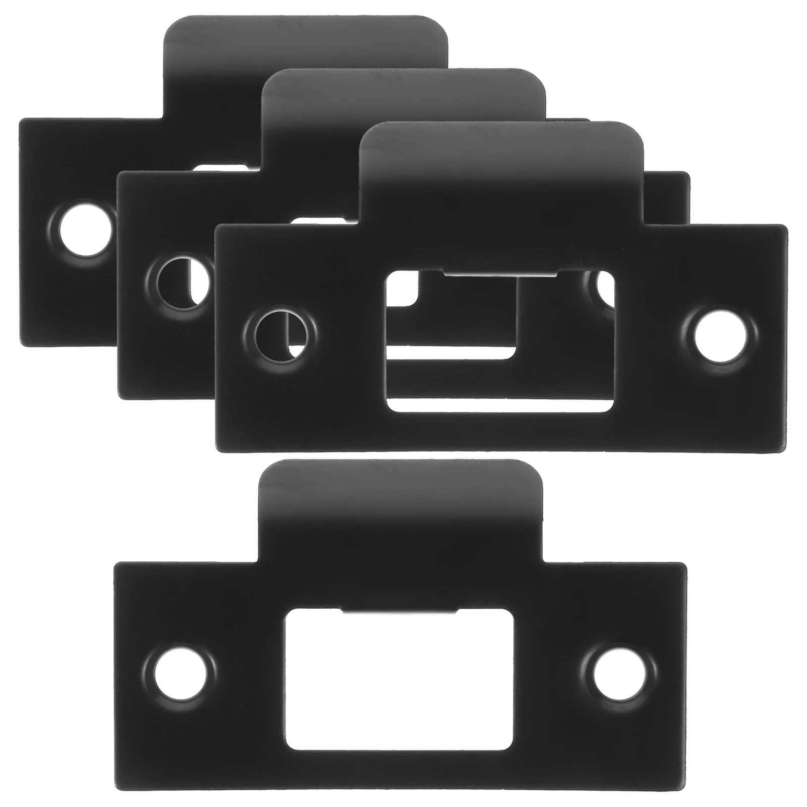 4 Pcs Pocket Door Handles Cam Block Hole Filler Plate Covers Stainless Steel Plates Repair Kit Black Reinforcement Strike