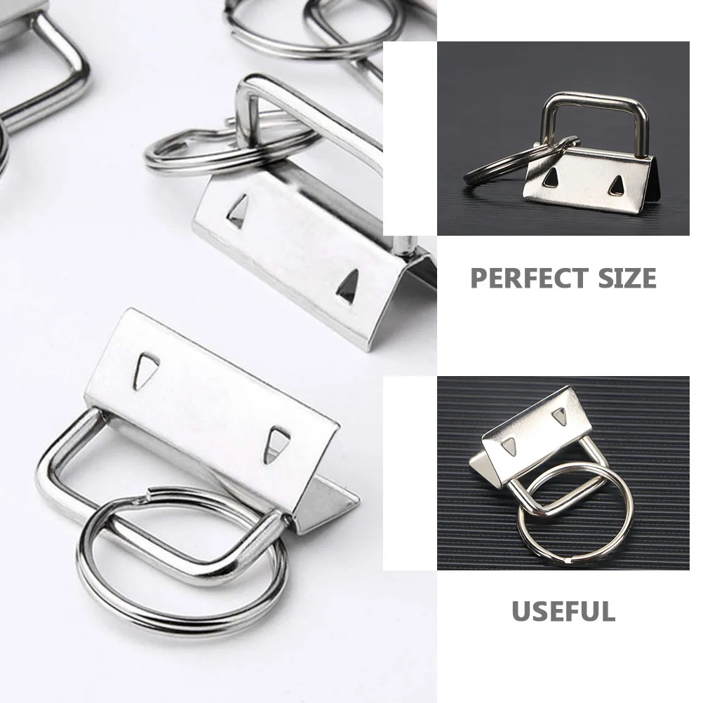 

40pcs Ribbon Ends Clamps Premium Bag Strap Ends Clips Jewelry Fasteners Clasps Keychain Set Diy Handbag Accessories Wristlet Fob